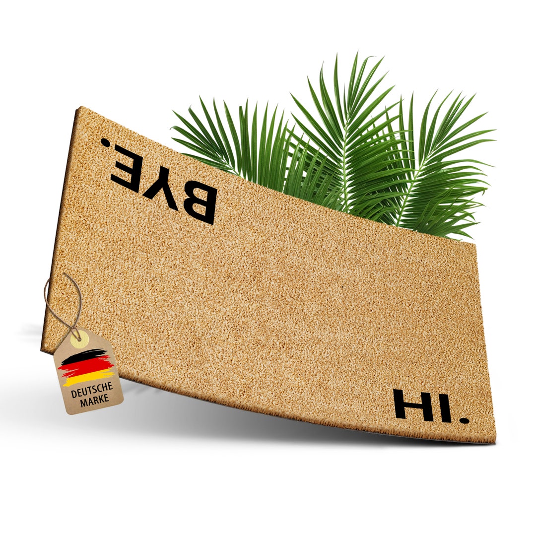 Goodbye Mat Elbfuchs® Coconut Doormat HI & BYE | 60 X 40 Cm | Extra Slip-resistant ...