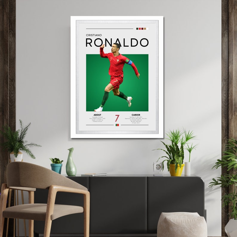 Cristiano Ronaldo Poster, Cristiano Ronaldo Print, Football Gift ...