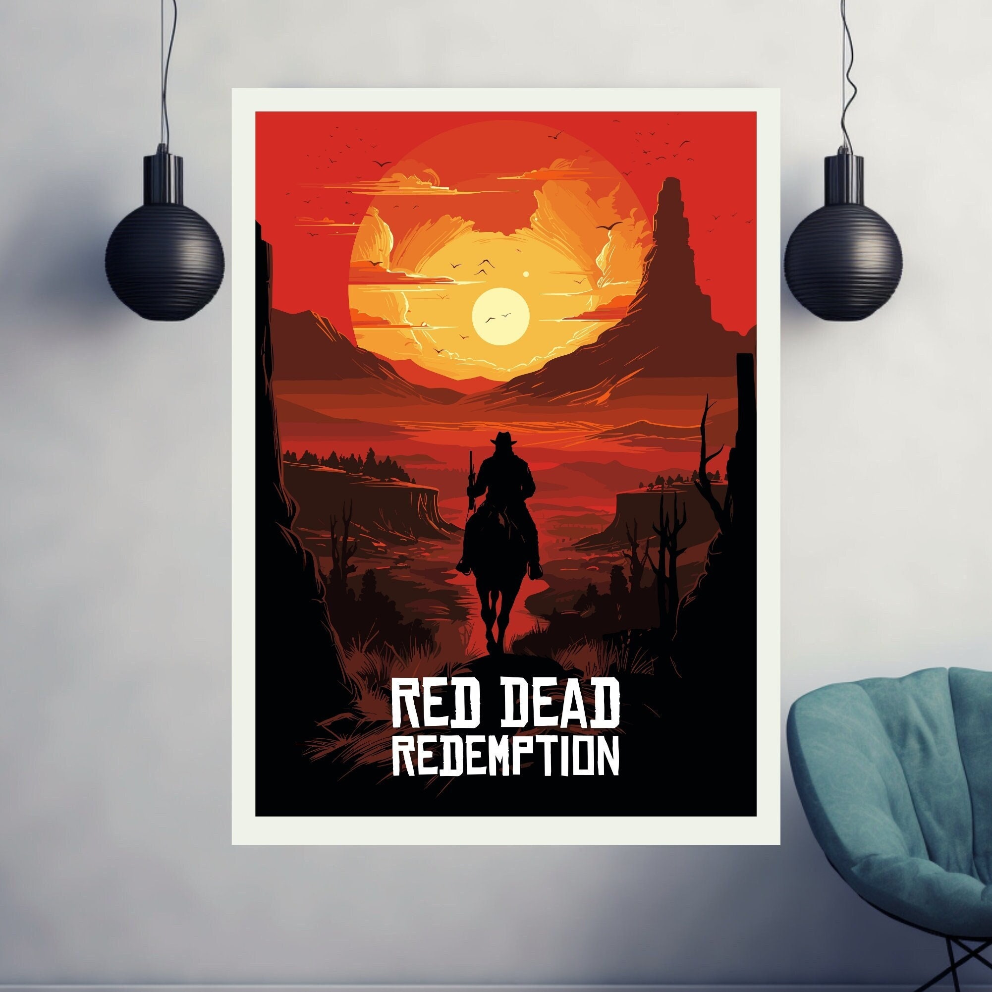 Red Dead Redemption 2, World/5 States Map, High Quality, A3/A2/A1 Prints