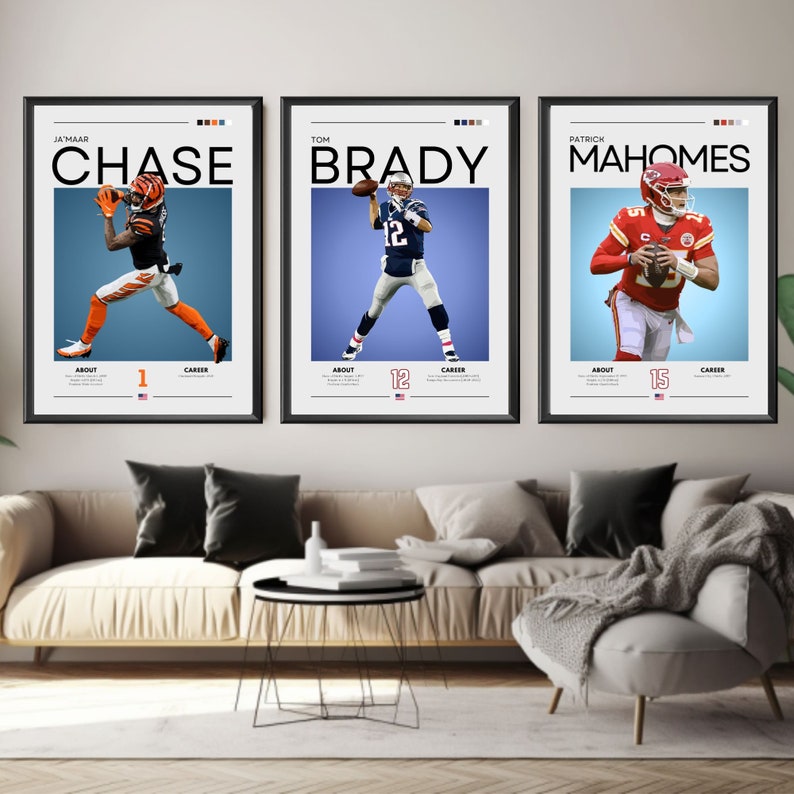 Ja'marr Chase Poster, Cincinnati Bengals, Football Gift, NFL Poster