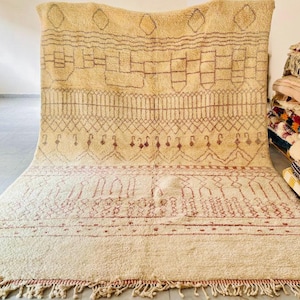 Large Beni Ourain Rug 12x9: Hand-Knotted Moroccan Berber Wool Rug