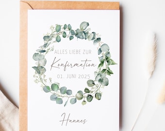 Karte Konfirmation Kommunion Glückwunschkarte Konfirmationskarte Faltkarte unisex