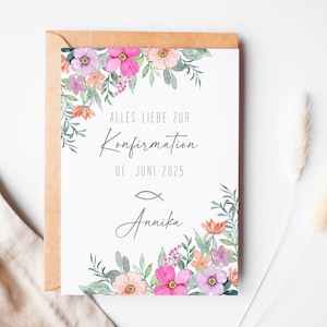 Karte Konfirmation Kommunion Glückwunschkarte Konfirmationskarte Faltkarte