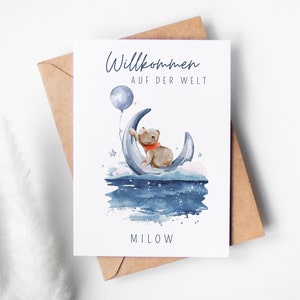 Karte Geburt personalisierbar Name Geschenk Geburt Postkarte Baby