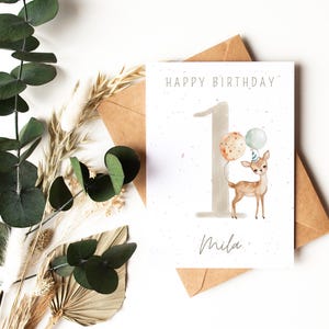 Personalisierte Karte Geburtstag Kind Geburtstagskarte Baby Kind erster Geburtstag