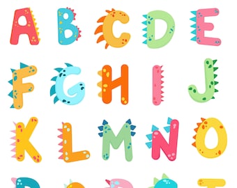 Dinosaur Alphabet Print – Kids' Room Decor (Digital Download)