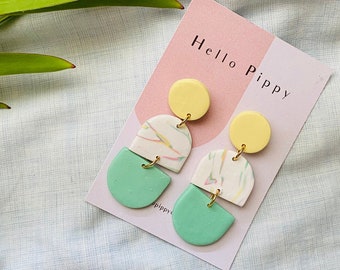 Pastel Princess: Handmade Polymer Clay Statement Earrings