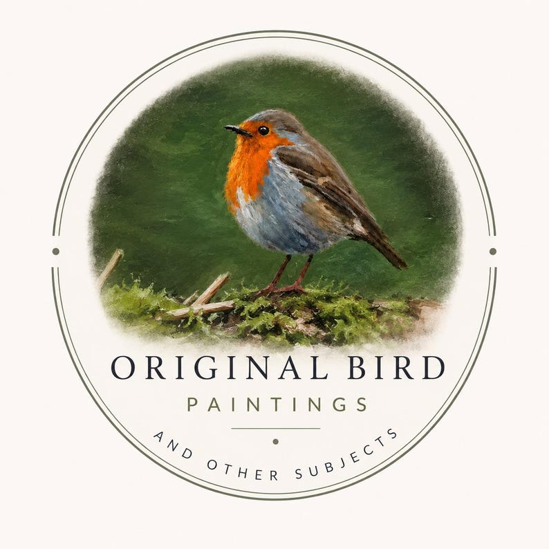 Original Kingfisher Oil Painting, Framed Bird Painting, Small Wildlife ...