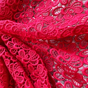 Floral Red Lace | Luxe British Designer Brand Deadstock