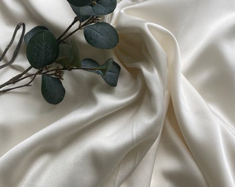 Ivory Satin Crepe Fabric