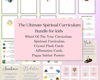 Spiritual Home Education Bundle: Wheel of the Year, Crystals, Affirmations (Digital Download)