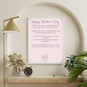 Moederdag poëzie cadeau kunst aan de muur poster cadeau voor moeders dag kaart afdrukbaar poëzie cadeau en aandenken cadeau voor moeders met kinderen
