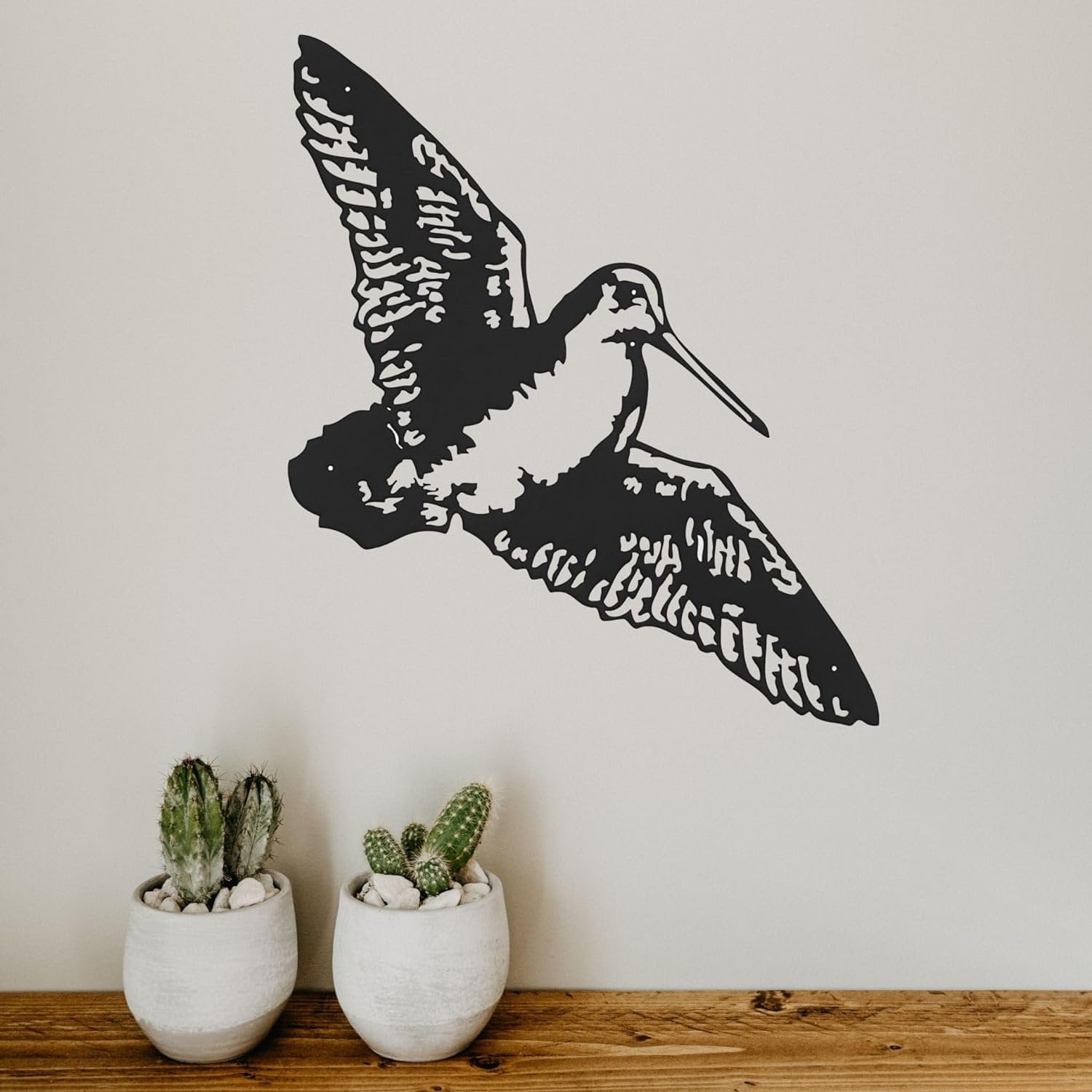 Metalen wanddecoratie voor binnen of buiten. HOUTSNIP