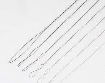 Big Eye Beading Needle, Embroidery Jewelry Needle, DIY Jewelry Making Sewing Tool, DIY Accessories, 2 Pcs Twisted Crafting Metal Tools