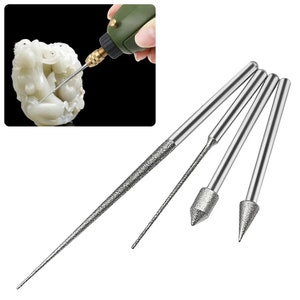 Shank Diamond Grinding Head, Needle Bit Burr Mini Drill, For Metal Glass Jade Engraving, Drilling Carving Tool, Precision Metalworking Head