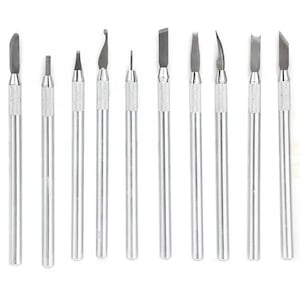 10 Pcs Alloy Jewelry Wax Carving Pen, Engraving Knife, Pottery Clay Sculpture Blade, Sculpting Carving, Modeling Tool, Jewelry Carving Tools