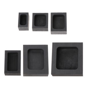 3 PCS Graphite Tank Clay Tools Metal Melting Mold Casting Mould Ingot Smelting  Molds for Gold Dies 