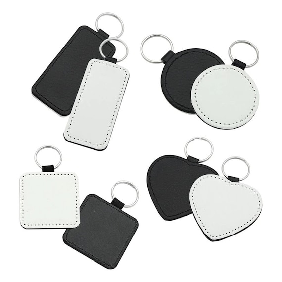 10pcs PU Leather Sublimation Blank Keychains With Ring, MDF Keychains, DIY  Heat Transfer Keyring for Jewelry Making 