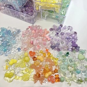 Acrylic Beads, Smile Heart Flower Beads, For Phone Chain, DIY Bracelet Bead, for Jewelry Making, Colorful Acrylic Bead, Creative Bling Charm