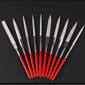 10 Pcs Diamond Files, for Metal Jeweler Stone, Polishing Wood Carving Craft, Double-cut Plating, Needle File Set, Grinding Engraving Tools