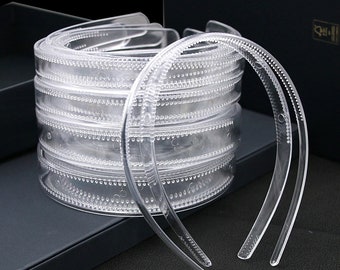 5-10 piezas de diadema de bricolaje transparente, con banda para el cabello antideslizante con dientes, banda para el cabello de estilo coreano, banda para el cabello transparente, proyecto de banda para el cabello artesanal diy