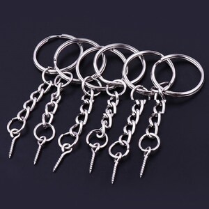 200pcs Metal Keyrings With Chain and Jump Rings in Bulk, Bulk Keychains ,  Supplies, Key Chain Making, Split Keyring 
