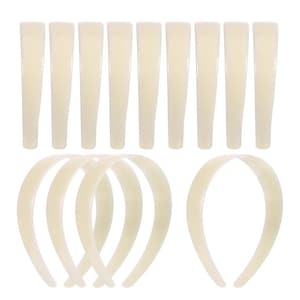 White Plastic Blank Headband, Pack of 10Pcs, 5-25mm/0.19-0.98Inch, Plain No Teeth, Head Band Base for DIY Hair Accessories, Making Headbands