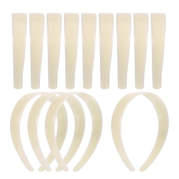 White Plastic Blank Headband, Pack of 10Pcs, 5-25mm/0.19-0.98Inch, Plain No Teeth, Head Band Base for DIY Hair Accessories, Making Headbands