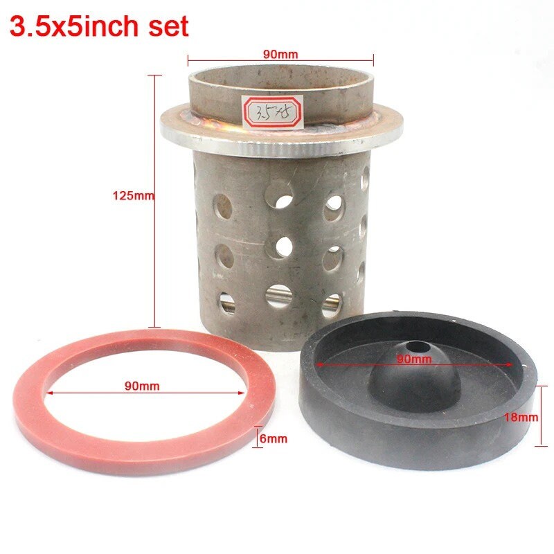 2.5x4 Inch Perforated Casting Flask - 304 Stainless Steel With Rubber Sprue Base