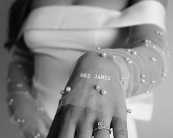 personalised bride sleeves, customized personalised wedding dress sleeve,bride gloves,wedding dress gloves,wedding tulle sleeves,hen party