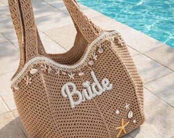 Bride beach bag,bride bag,beach bag,tote bag,personalised bag,bride,honey moon beach bag gift,personalised beach bag
