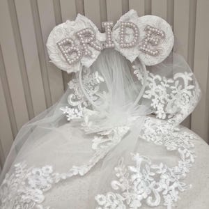 Mouse ears,bride headband,bride crown,mouse ears,bride mouse ears,bride to be, wife gift, honeymoon mouse ears,bride to be, wife gift