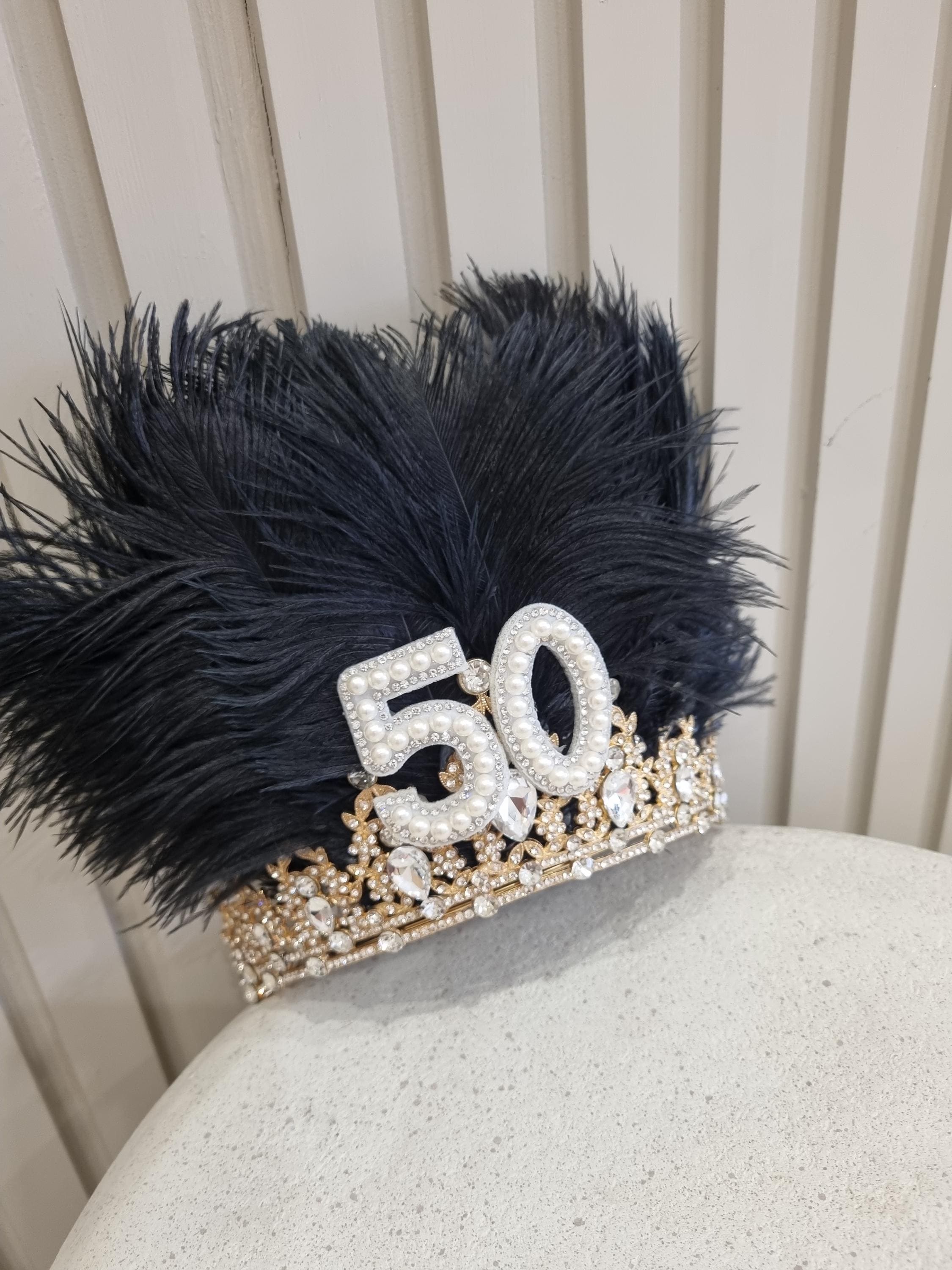 Black 40th Birthday Headband Women Gift Idea 40 Years Party Accessory Amazon.com: PartyforU Diadema negra de 40 cumpleaños  main image 2