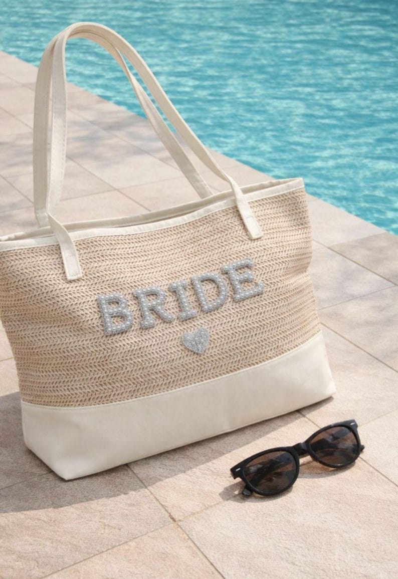 bride beach bag,bride honeymoon beach bag,batchelorette bag,wedding bride gift,wife gift wedding bag, hen party bag bride