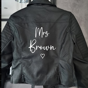 Veste en cuir pour la mariée, veste pour le mariage, veste pour enterrement de vie de jeune fille, blazer de la mariée, veste de célibataire, veste en cuir pour femme, cadeau veste pour la mariée, simili cuir