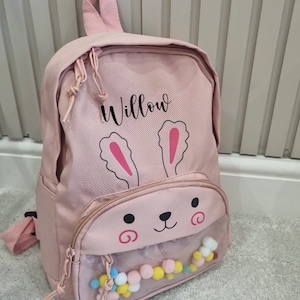 Girls backpack, toddler backpack, nursery bag,nursery backpack, girls personalised bag,toddler gift, bunny rabbit bag,personalised bag