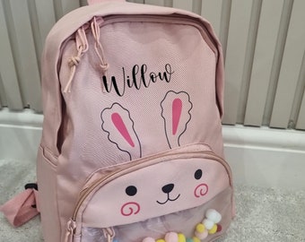 Girls backpack, toddler backpack, nursery bag,nursery backpack, girls personalised bag,toddler gift, bunny rabbit bag,personalised bag