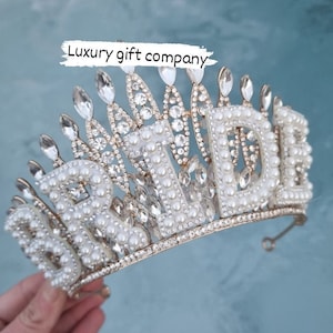 bride headband,bride crown,pearl headband,personalised headband,bride gift, bride to be, hen party accessories