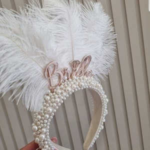 bride headband,bride crown,pearl headband,personalised headband,bride gift, bride to be, hen party