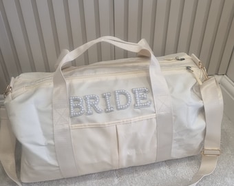 Bride bag,weekend bag,wedding dress bag,overnight bag,honeymoon bag,wedding gift,personalised weekend bag, personalised bag