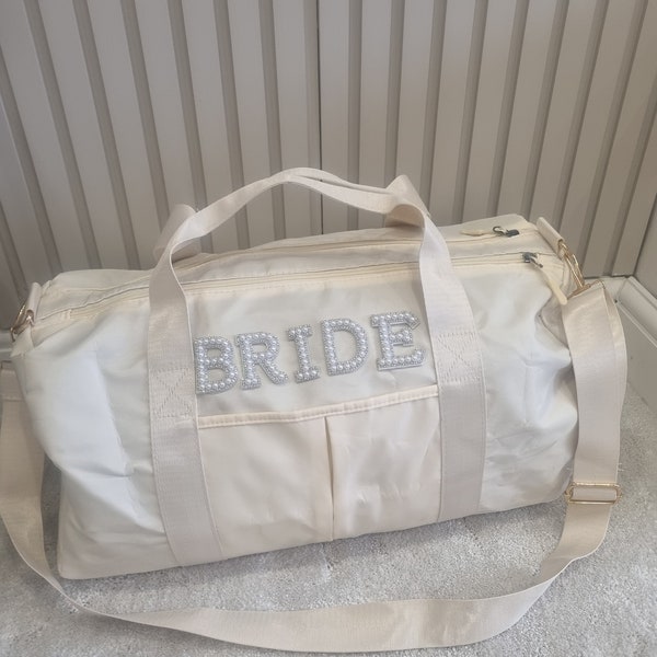 Bride bag,weekend bag,wedding dress bag,overnight bag,honeymoon bag,wedding gift,personalised weekend bag, personalised bag