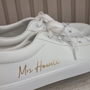 Bride pumps,bridetrainers,wedding day trainers,wedding sneakers,bride sneakers,bride shoes bride trainers,wife trainers image 5