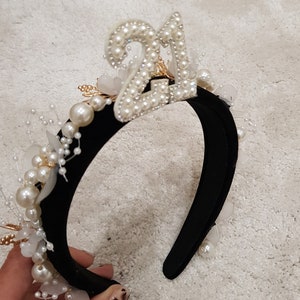 30th,40th,50th,21st,18th birthday crown,30th headband, 40th headband, birthday crown,birthday tiara,black birthday headband