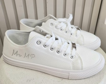 Bride pumps,bridetrainers,wedding day trainers,wedding sneakers,bride sneakers,bride shoes bride trainers,wife trainers