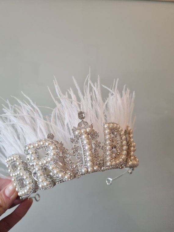 Bride Headband,bride Crown,pearl Headband,personalised  display picture 2