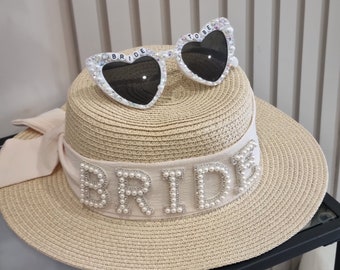 Beach hat,personalised fedora,personalised beach hat,monogram hat,bride hat,bridesmaid hat,honeymoon hat,wife hat,straw hat