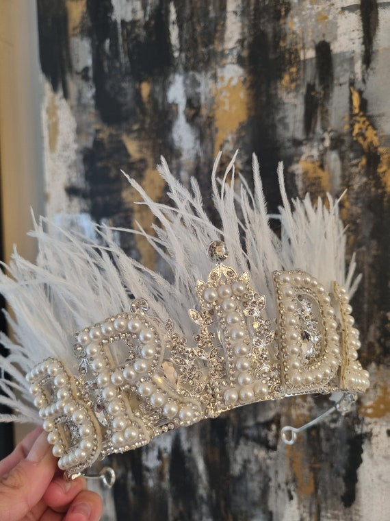 Bride Headband,bride Crown,pearl Headband,personalised  display picture 2
