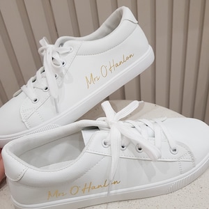 Bride pumps,bridetrainers,wedding day trainers,wedding sneakers,bride sneakers,bride shoes bride trainers,wife trainers image 4