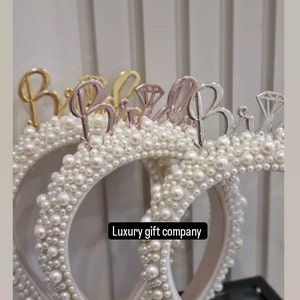 bride headband,bride crown,pearl headband,personalised headband,bride gift, bride to be, hen party