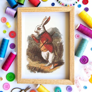 Alice in Wonderland White Rabbit Cross Stitch Pattern - pdf
